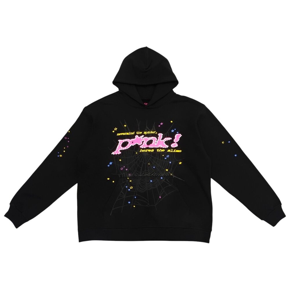 Sp5der P*NK Pullover Hoodie Black Pink | Spider Worldwide